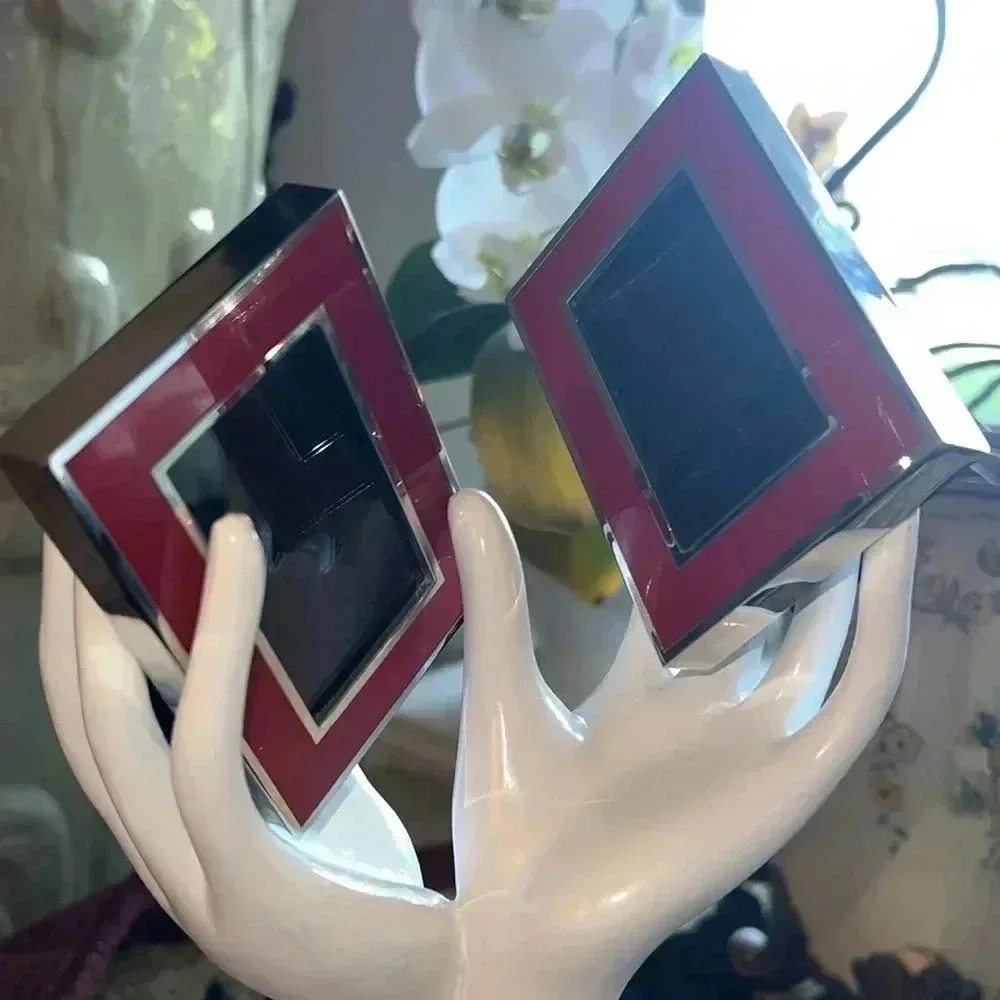 Picture Photo Frames 2 Silver Tone Deep Red Picture Frames with Glass